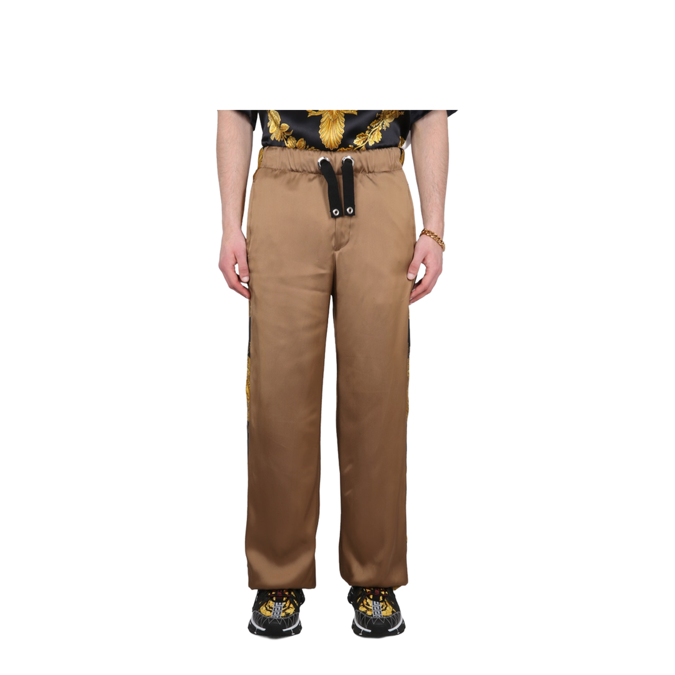 Barocco Print Track Pants Brown - Image 1