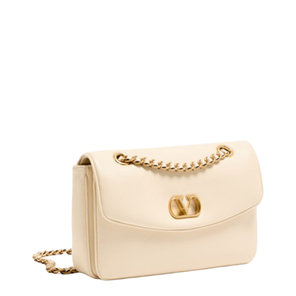 Djuna Medium Nappa Leather Chain Shoulder Bag - Ren Ivory White - Image 2