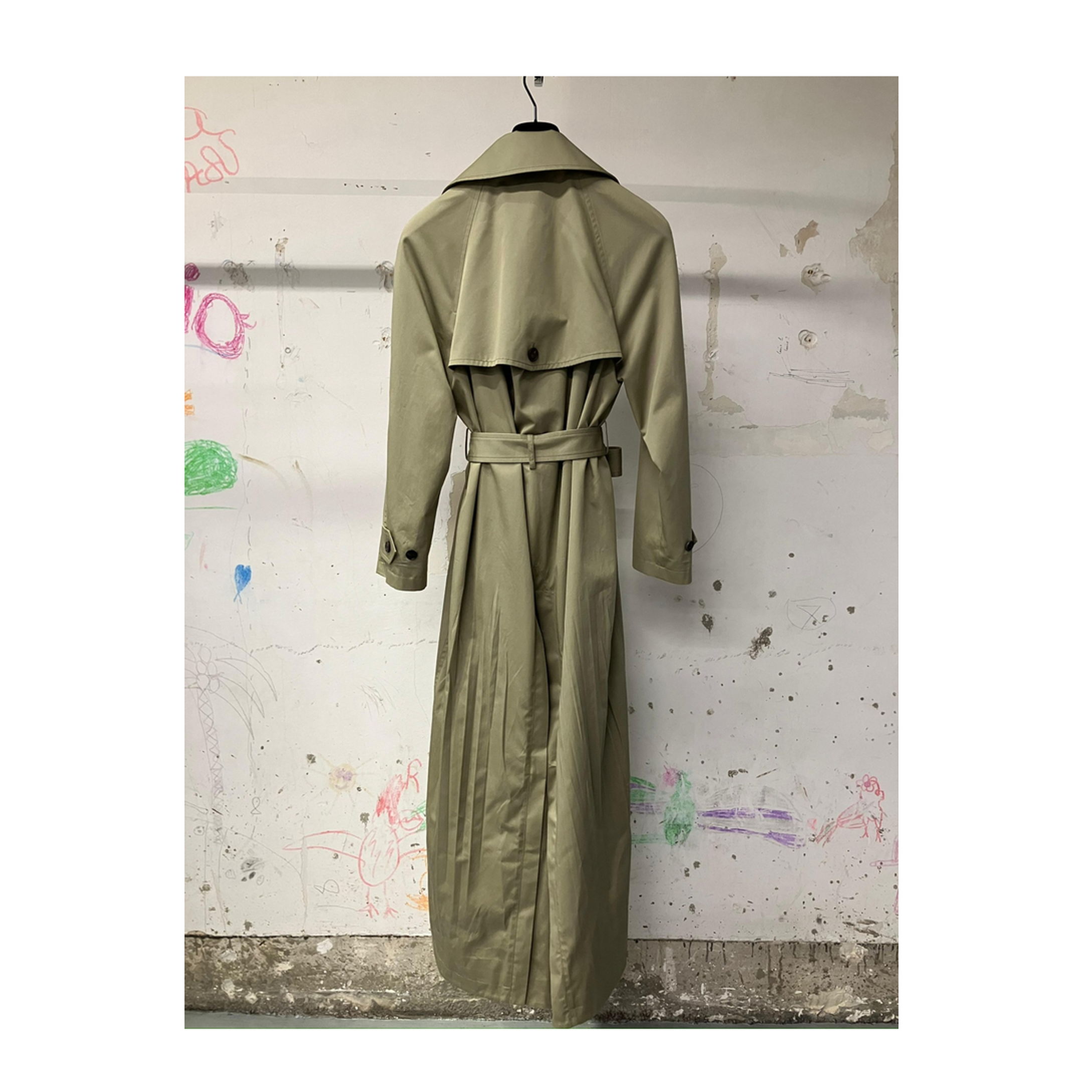 Double-breasted Trench Coat Beige - Image 2