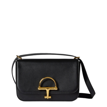 Siena Small Shoulder Bag in Black Leather - Image 1