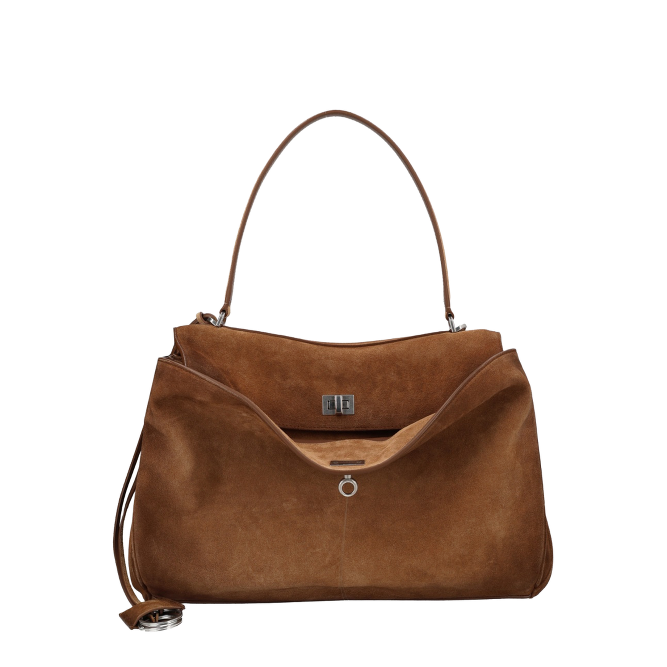 Rodeo Medium Waxed Suede Calfskin Handbag - Camel - Image 1