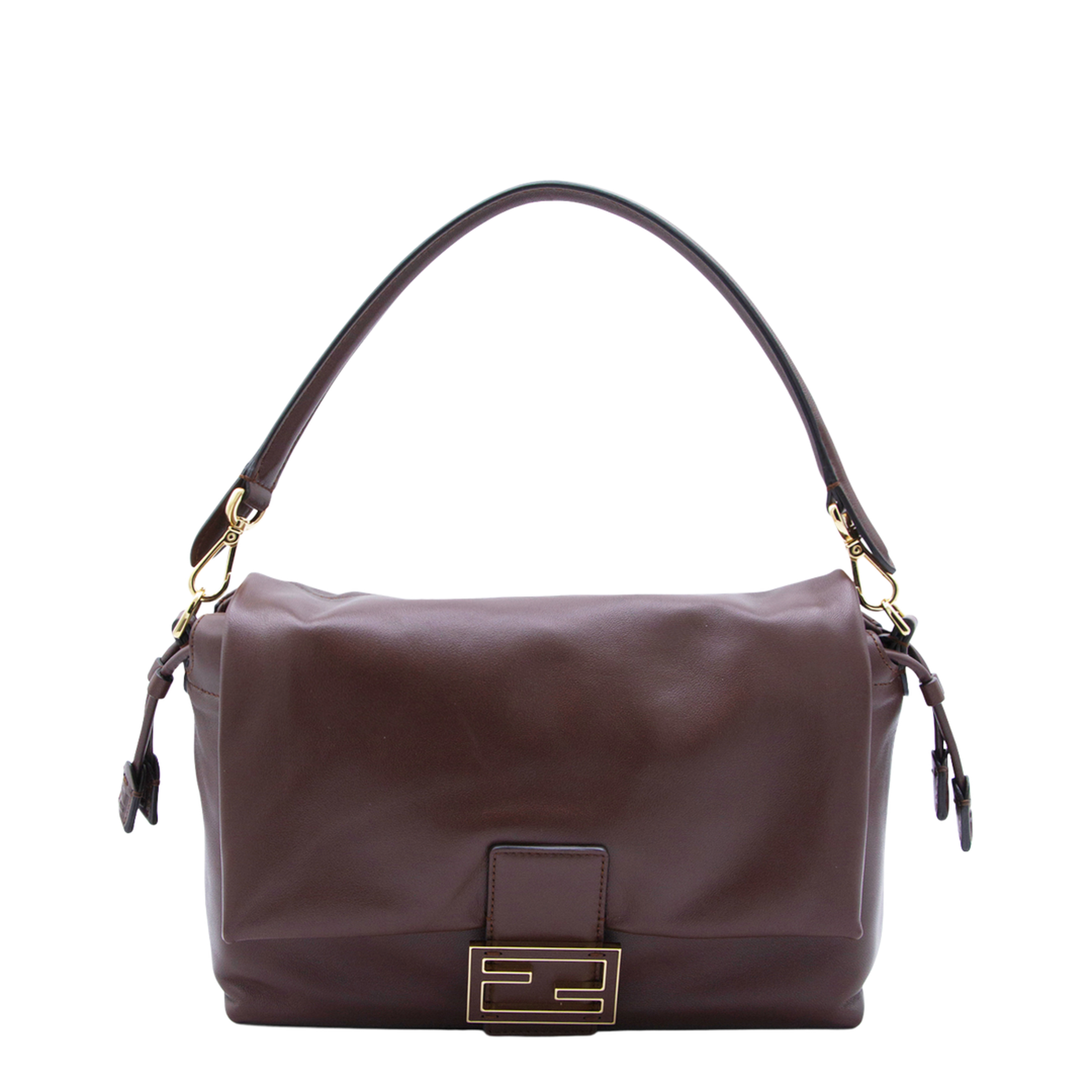 Mamma Baguette Medium Leather Shoulder Bag - Brown - Image 1