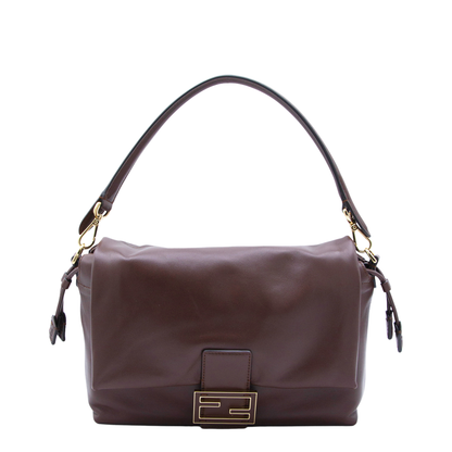 Mamma Baguette Medium Leather Shoulder Bag - Brown - Image 1
