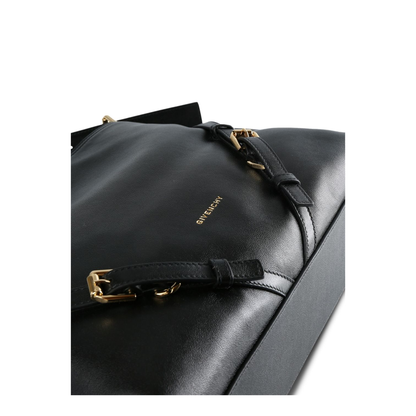 Voyou Medium Shiny Leather Shoulder Bag - Black - Image 3