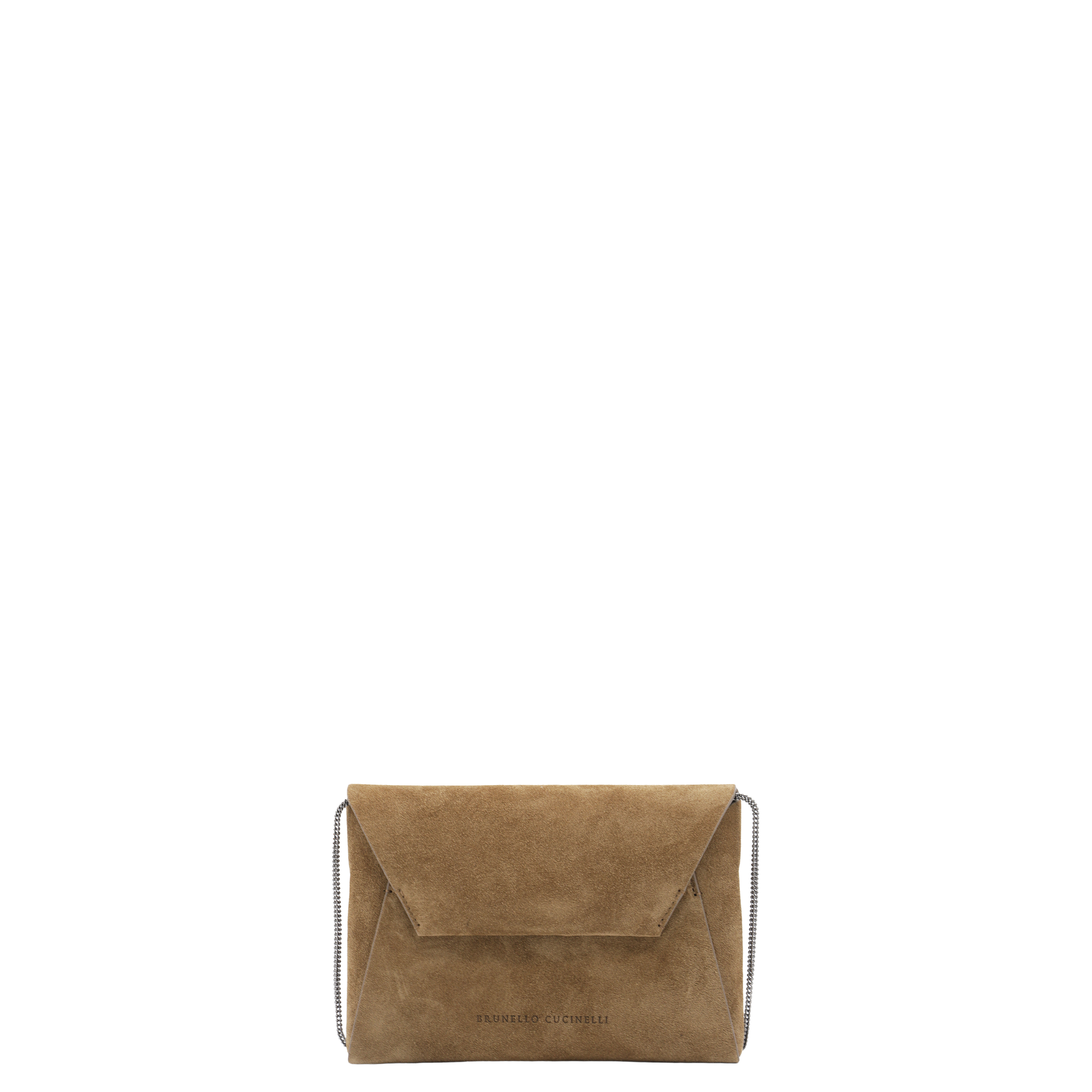 Suede Clutch Bag Brown - Image 1