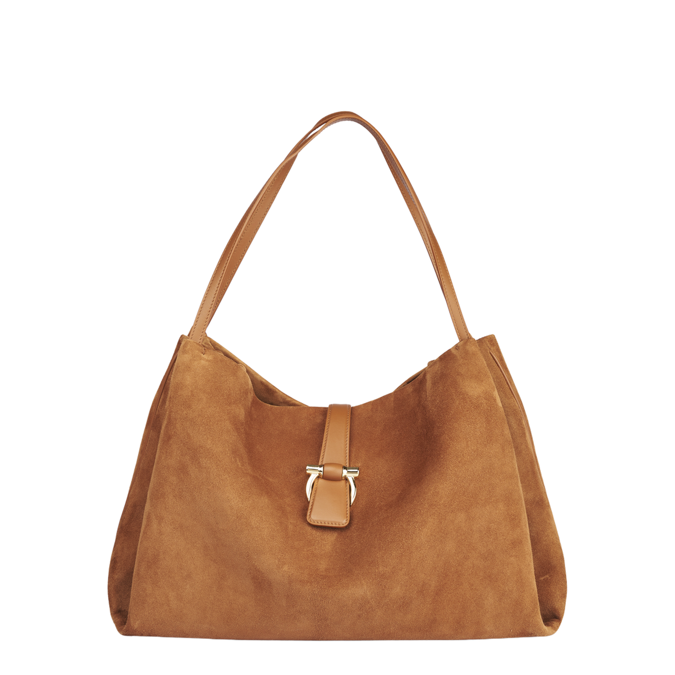 Medium Leather Shoulder Bag Suede Finish - Image 1