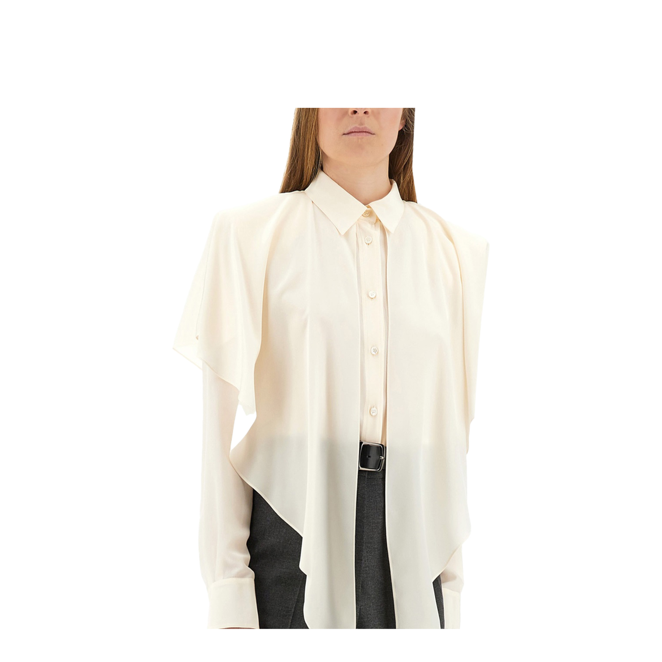 Semi-Transparent Shirt with Layered Panel - Image 3