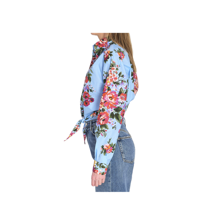 Floral bouquet-print cotton shirt - Image 3