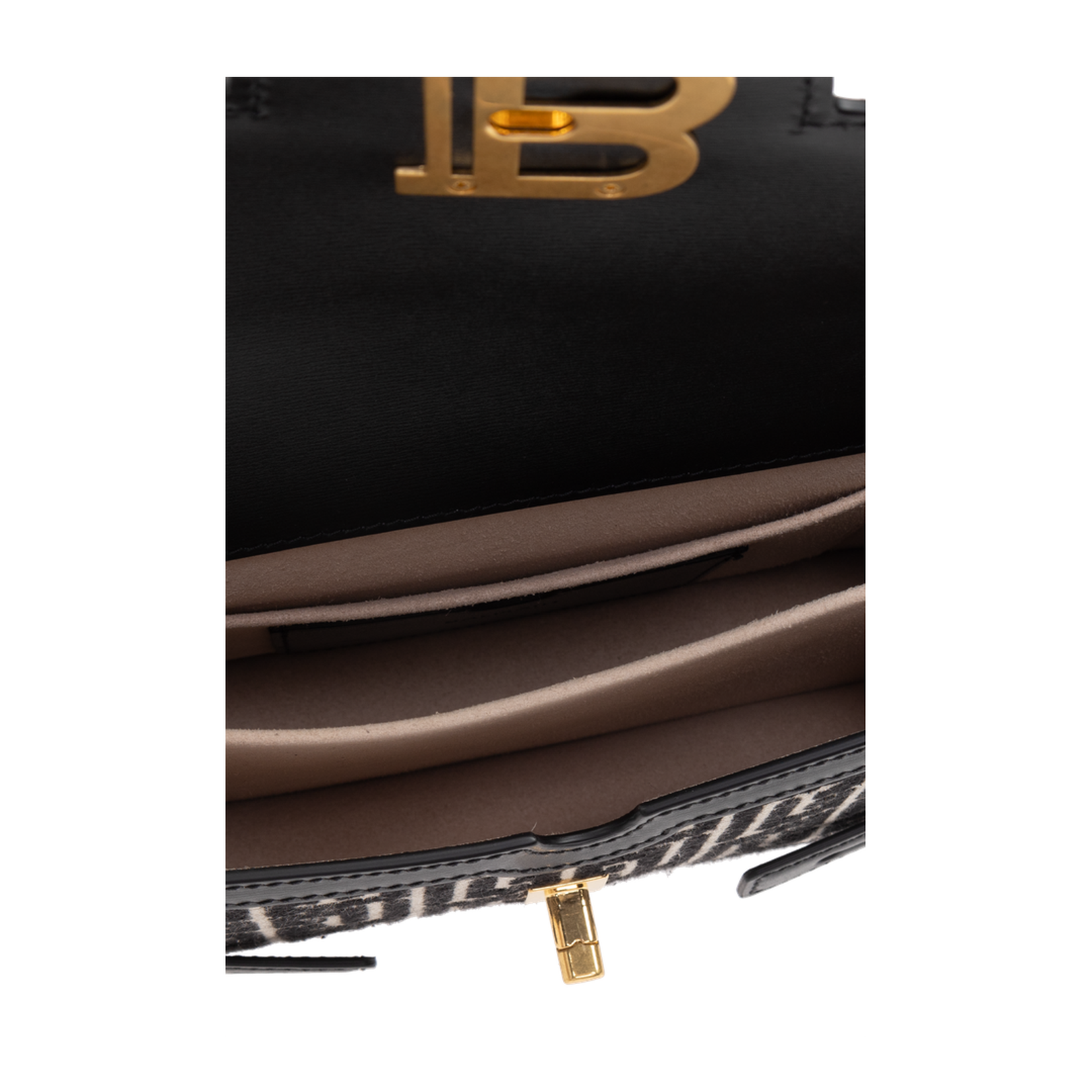 B-Buzz Shoulder Bag in Calfskin and PB Jacquard Canvas - Image 5