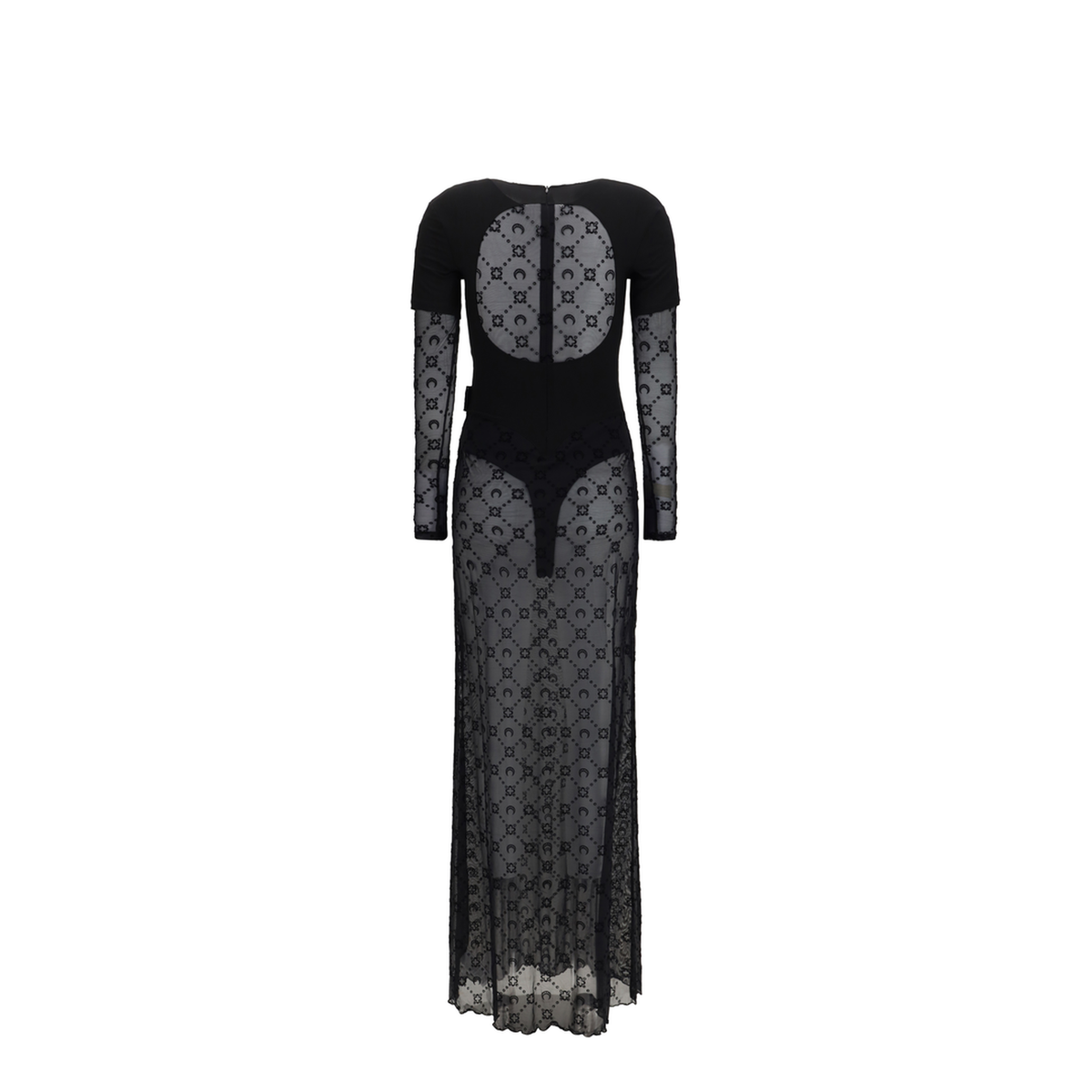 Layered Long Dress In Jersey And Mesh - Image 2