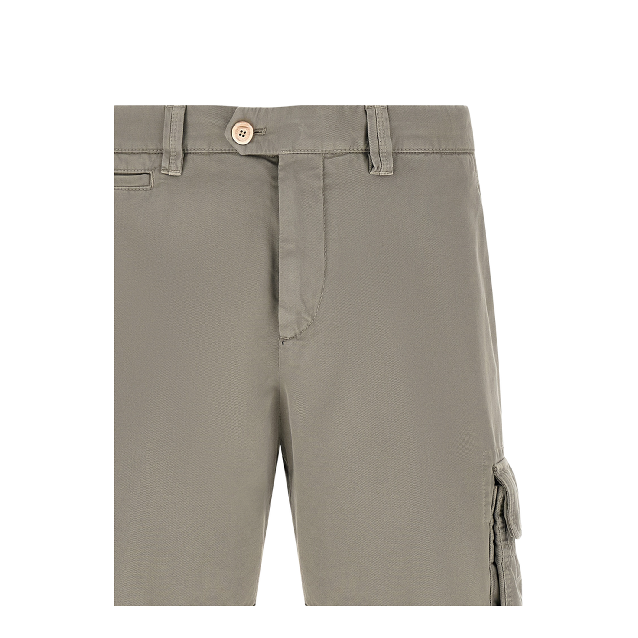 Cotton Cargo Shorts - Khaki Green - Image 3