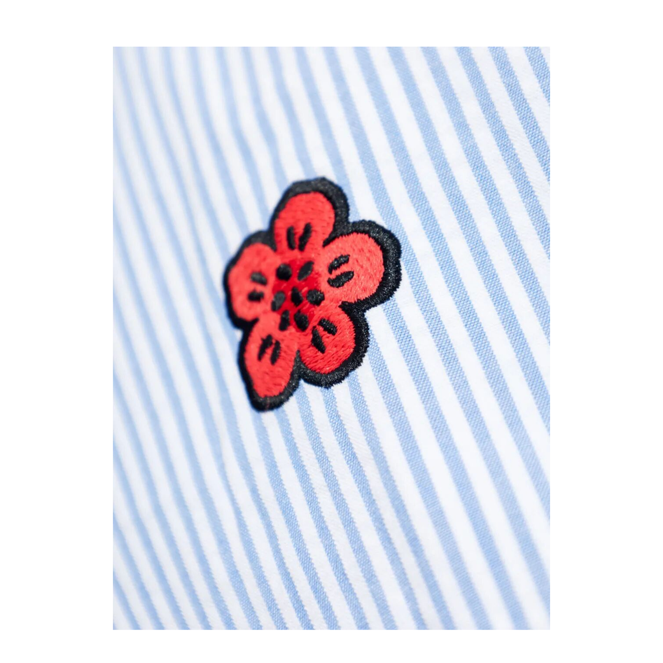 Boke Flower Embroidered Casual Shirt in Seersucker Cotton - Image 5