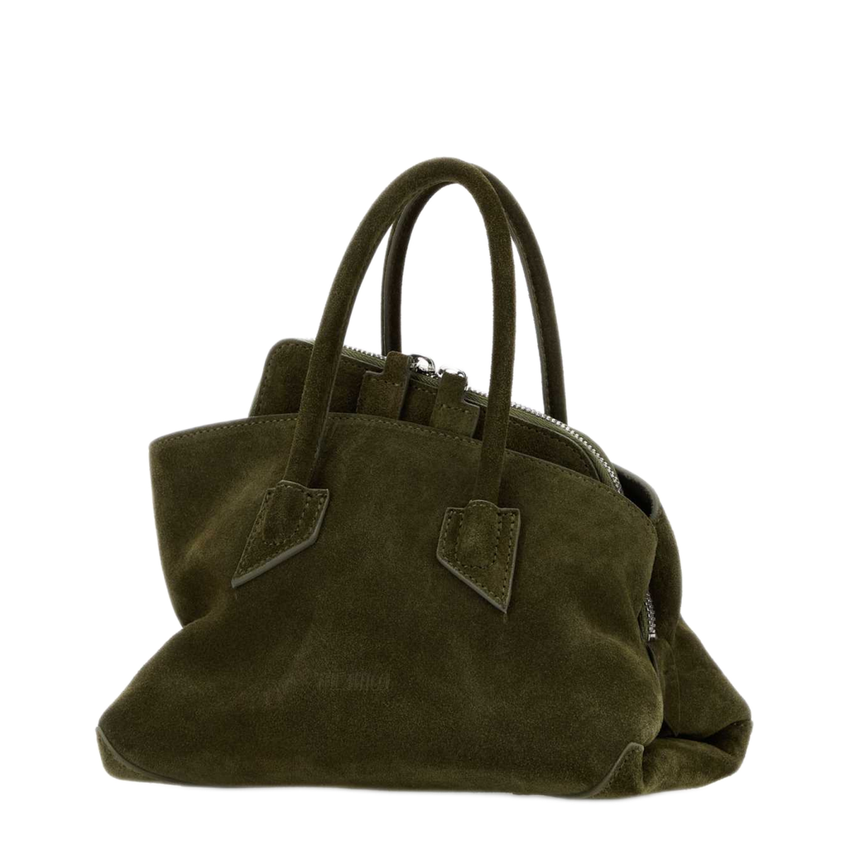 La Passeggiata Mini Satin Top Handle Bag - Kaki - Image 2