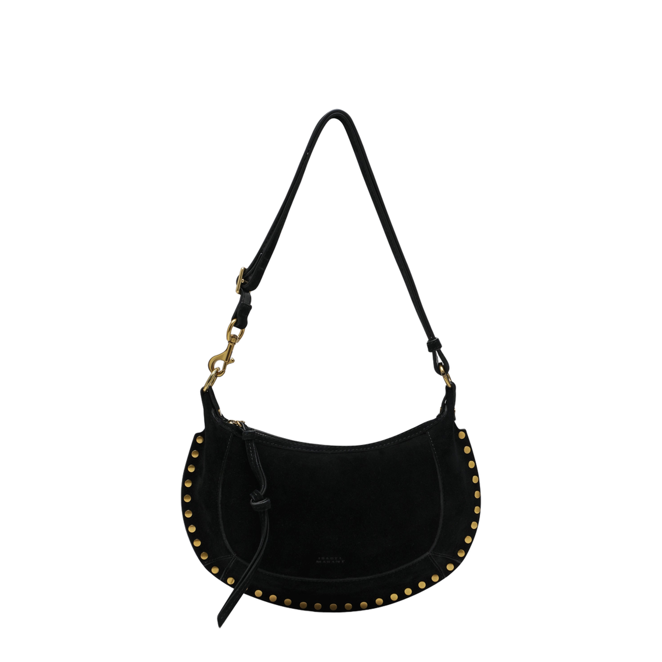 Medium Suede Shoulder Bag - Black - Image 1