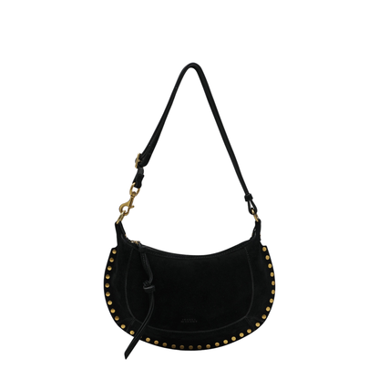 Medium Suede Shoulder Bag - Black - Image 1