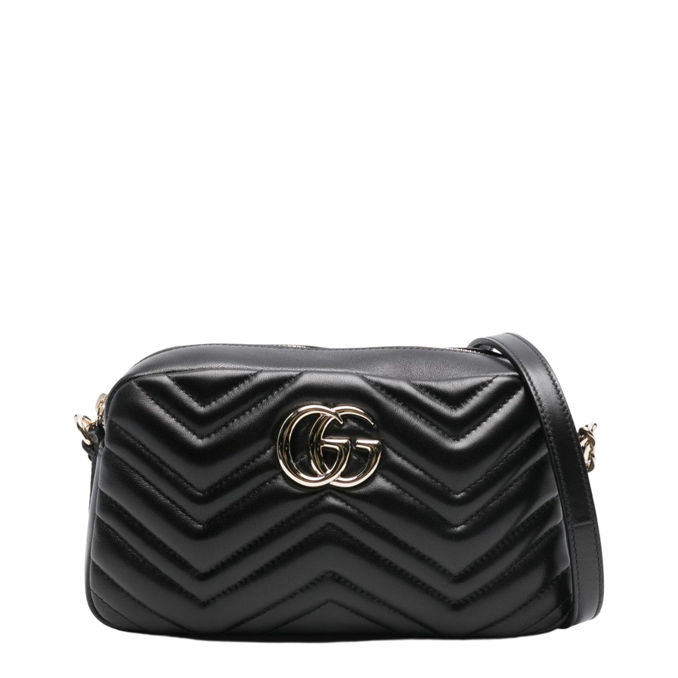 GG Marmont Small Matelassé Leather Camera Bag - Black - Image 1