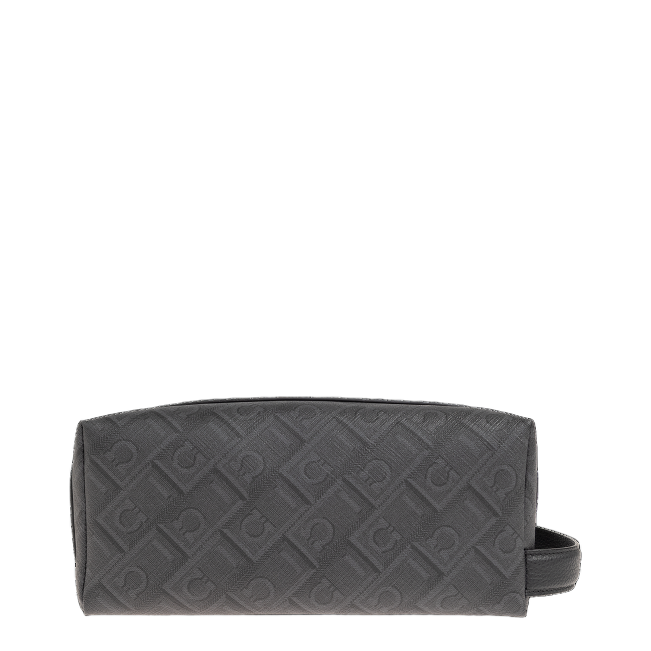Gancini All-Over Monogram Coated Canvas Wash Bag - Nero Grigio - Image 2