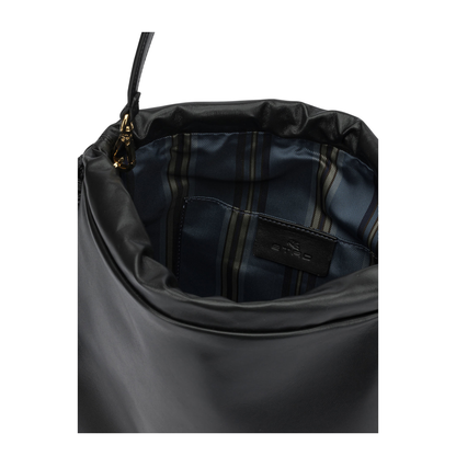 Kalispera Medium Lambskin Bucket Bag - Black - Image 5