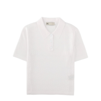 Pointelle Viscose Polo Shirt - Image 1