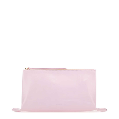 Pastel Pink Leather Medium Clutch - Image 1