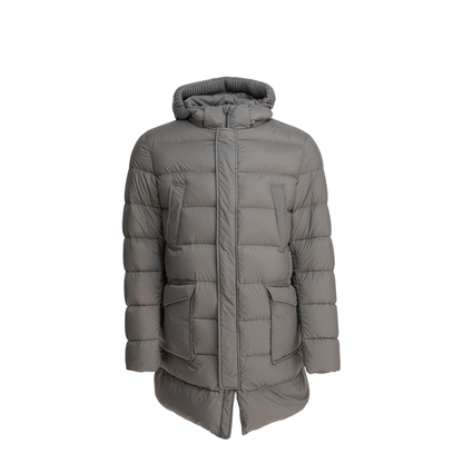Long Down Jacket With Hood - Image 1