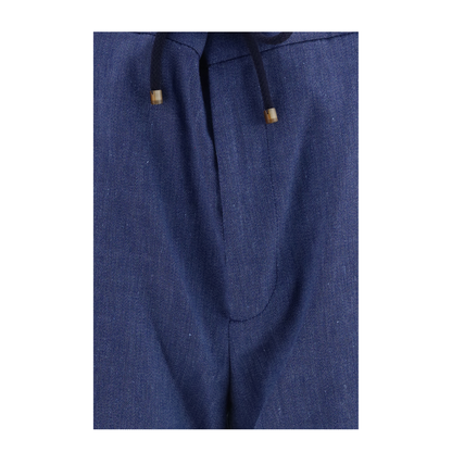 Linen and Virgin Wool Chevron Bermuda Shorts - Image 3