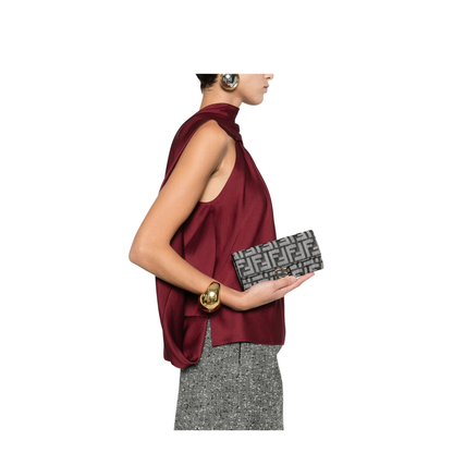 Ff Jacquard Baguette Wallet Denim Effect - Image 2