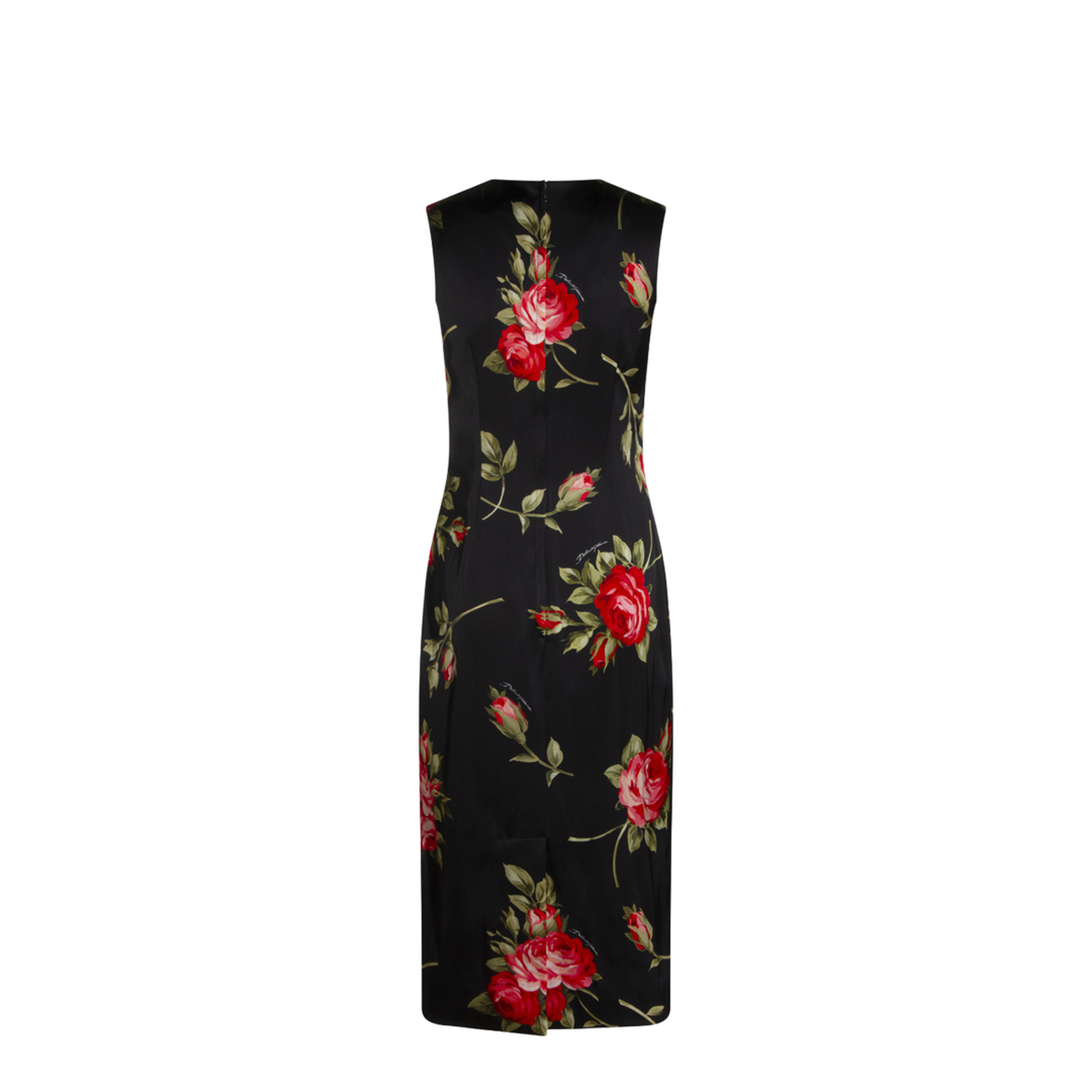 Bouquet Rose Print Satin Midi Dress - Image 4