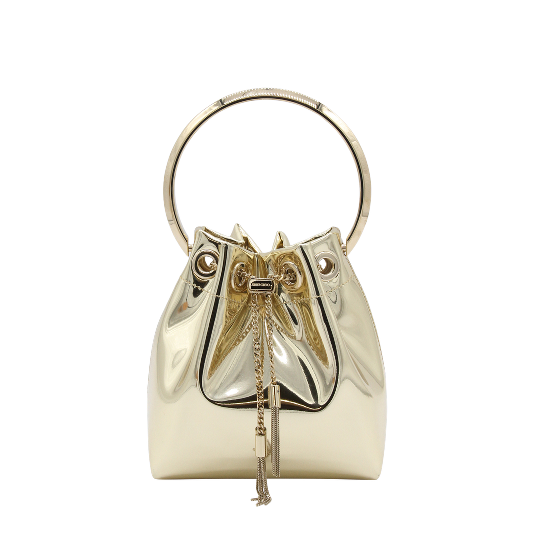 Bon Bon Mini Gold Mirror Fabric Mini Bag - Gold - Image 5