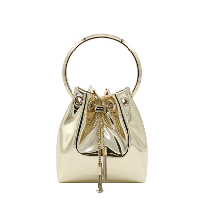 Bon Bon Mini Gold Mirror Fabric Mini Bag - Gold - Image 5