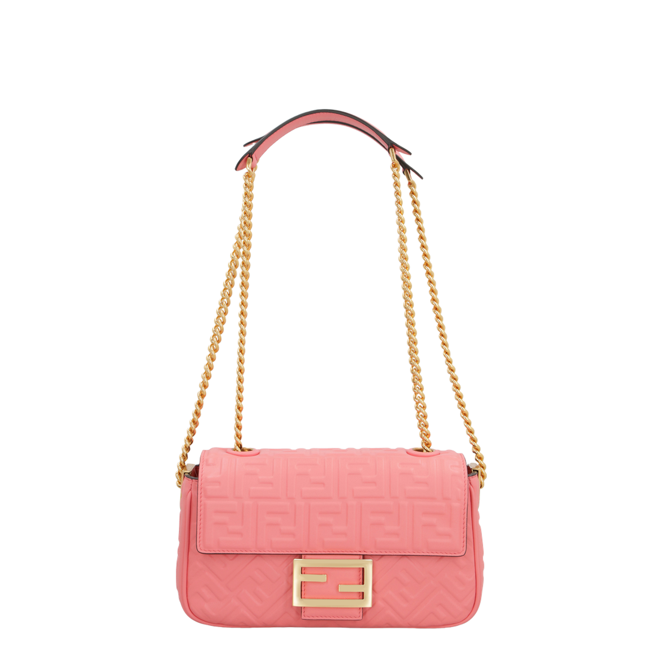 Baguette Chain Midi
Pink Nappa Leather Bag With FF Motif - Image 5