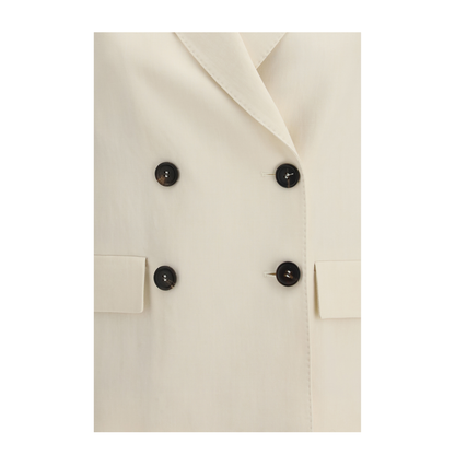 Fluid Twill Jacket in Viscose and Linen with Monile - Image 3