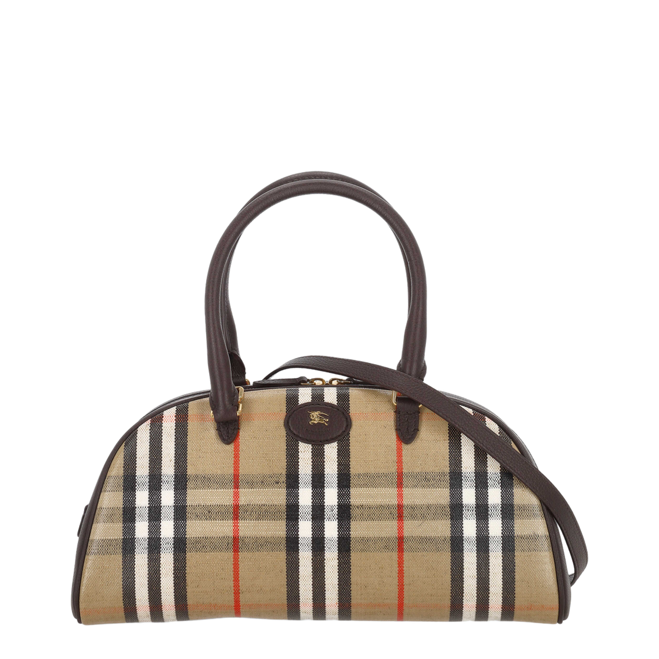 Highlands Medium Printed Canvas Bowling Bag - Archive Beige Vintage Check - Image 1