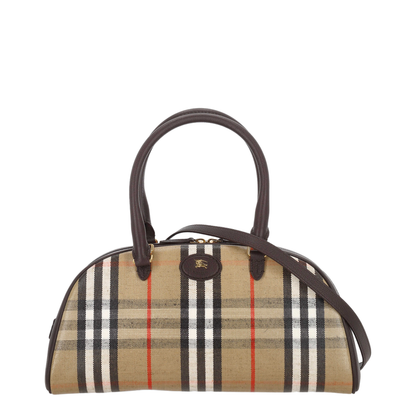 Highlands Medium Printed Canvas Bowling Bag - Archive Beige Vintage Check - Image 1