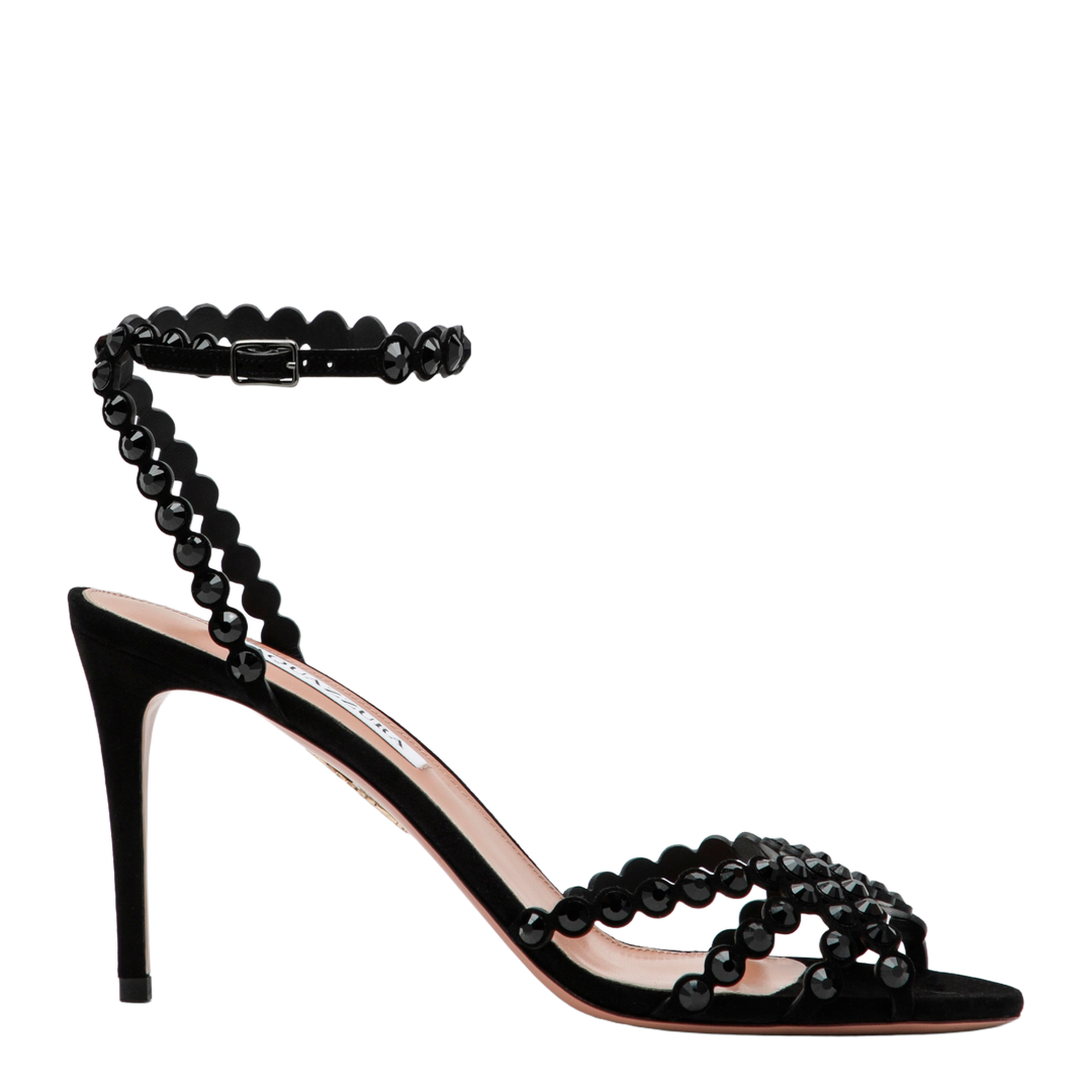 Tequila Black Sandals in Suede with Crystals - Image 1