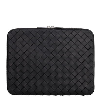 Intrecciato Leather Laptop Bags - Black - Image 2