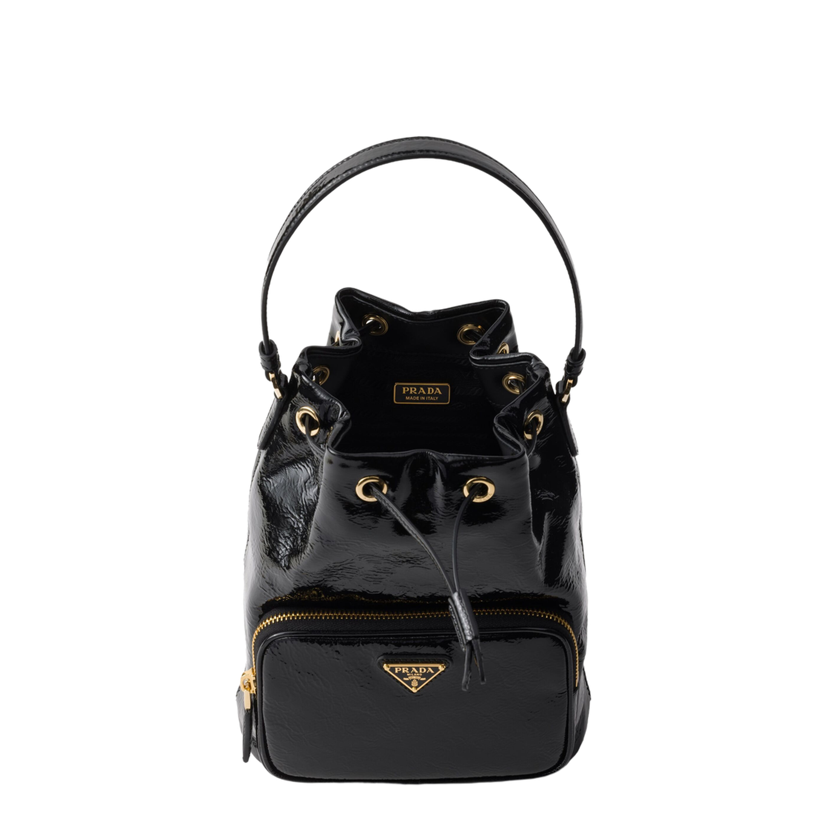 Duet Bucket Bag in Black Naplak - Image 5