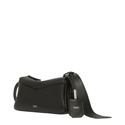 Small Calf Leather Shoulder Bag - Black - Image 3