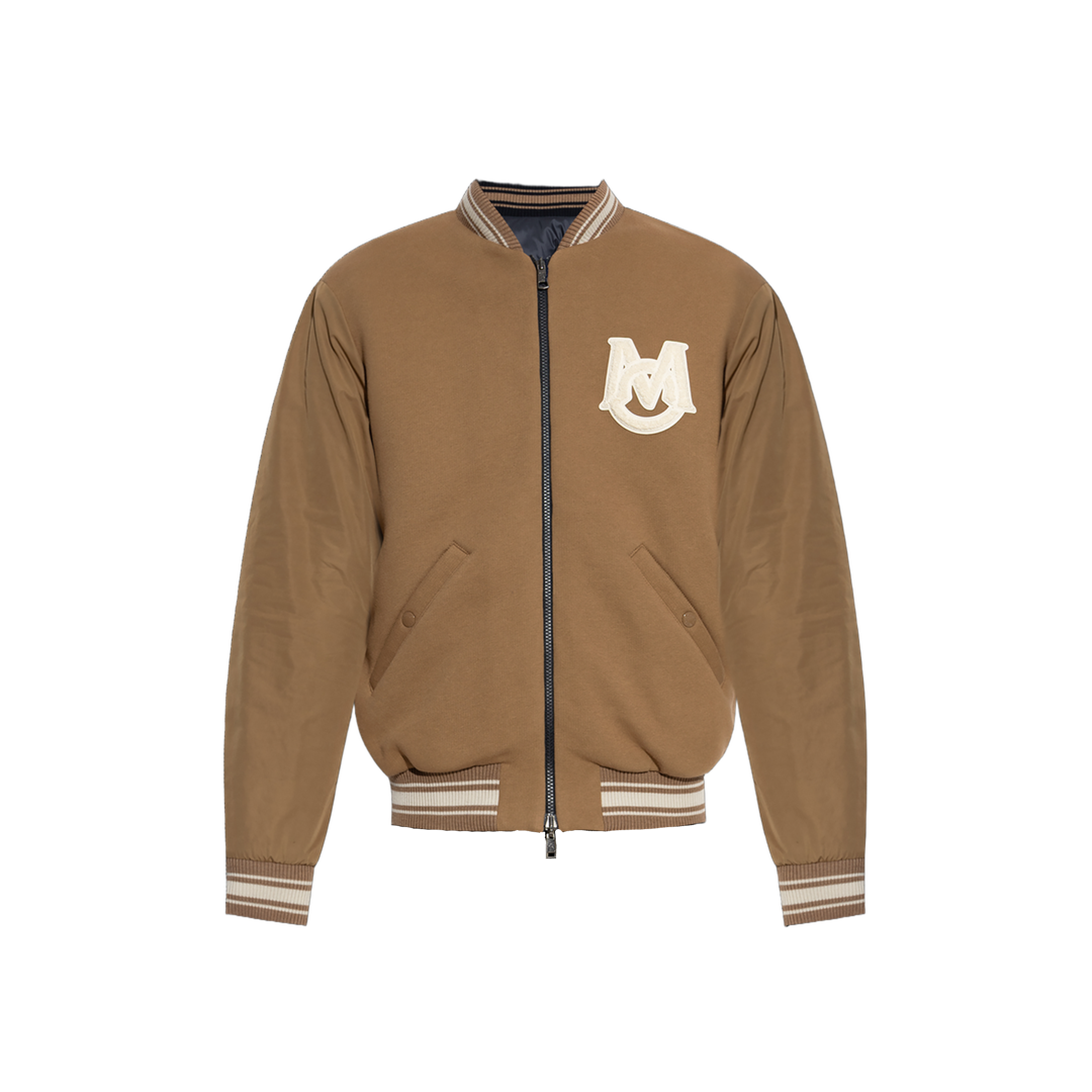 Camel Beige Vennes Reversible Down Bomber Jacket - Image 1