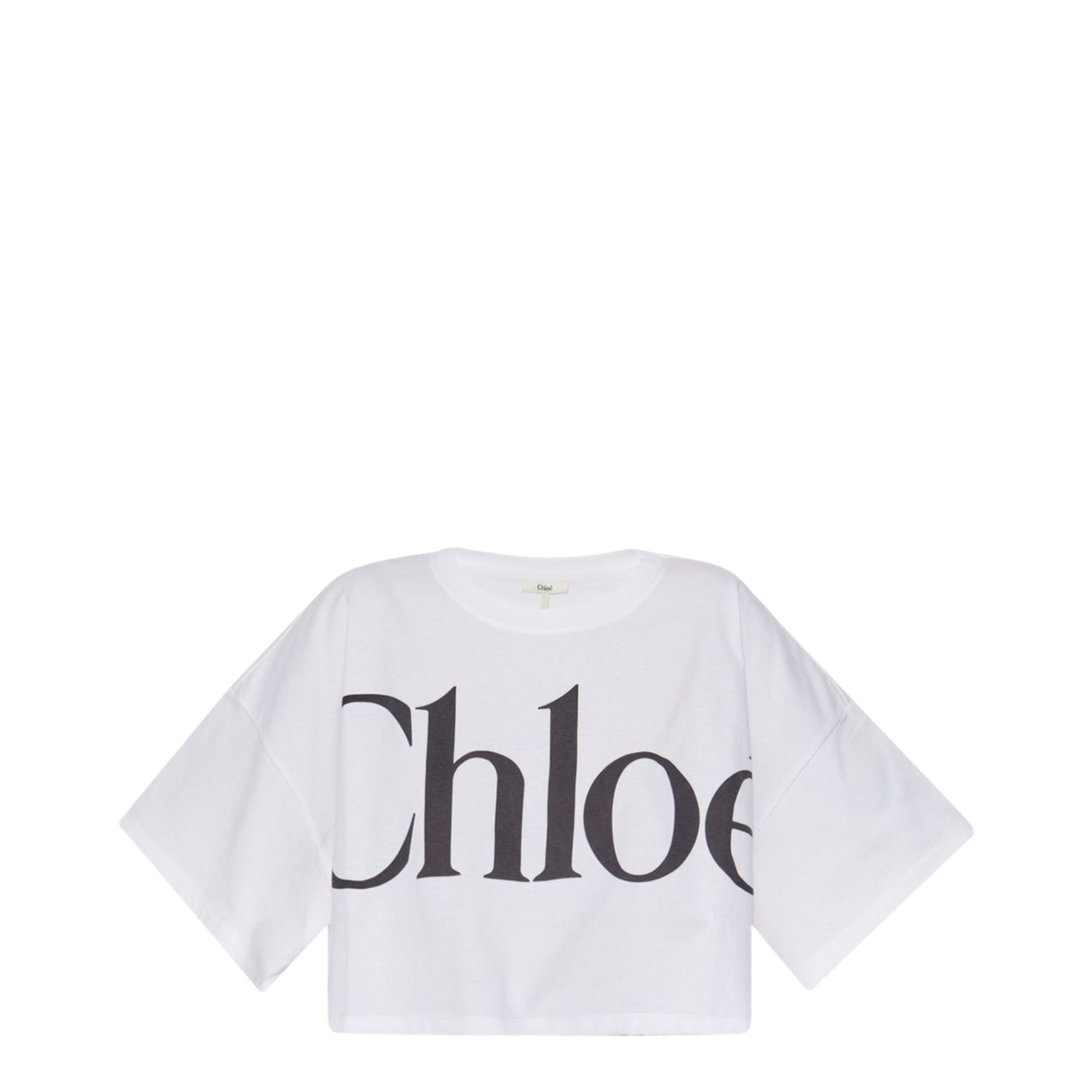 Cropped Boxy Logo T-Shirt in Cotton Jersey - Image 1