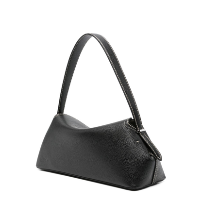 T-Lock Grained Leather Shoulder Bag - Black - Image 2