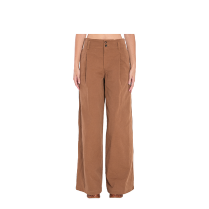 High-rise wide-leg pants in cotton canvas - Image 1