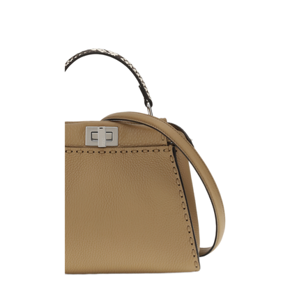 Peekaboo Mini Calfskin Handbag - Beige - Image 4