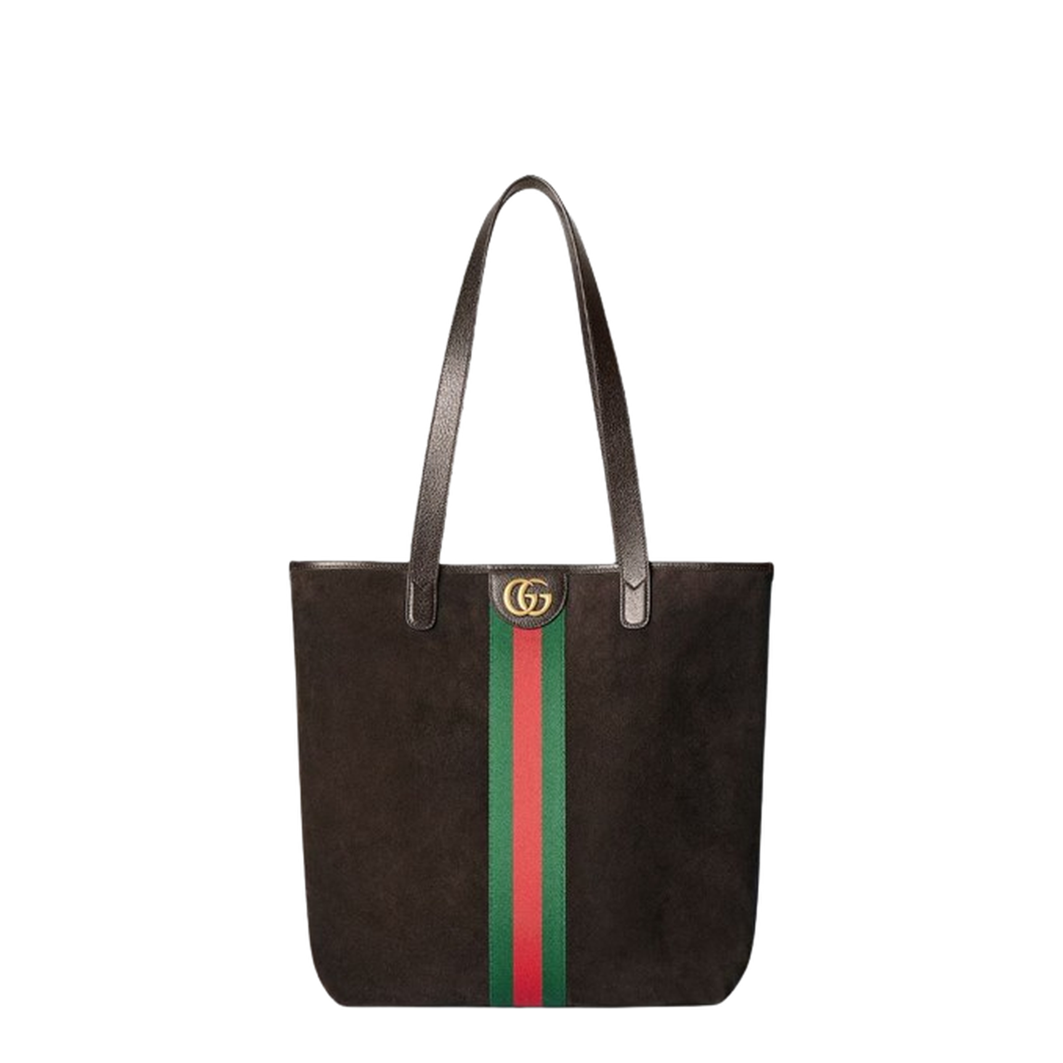 Ophidia Medium Tote Bag in Dark Brown Suede - Image 3