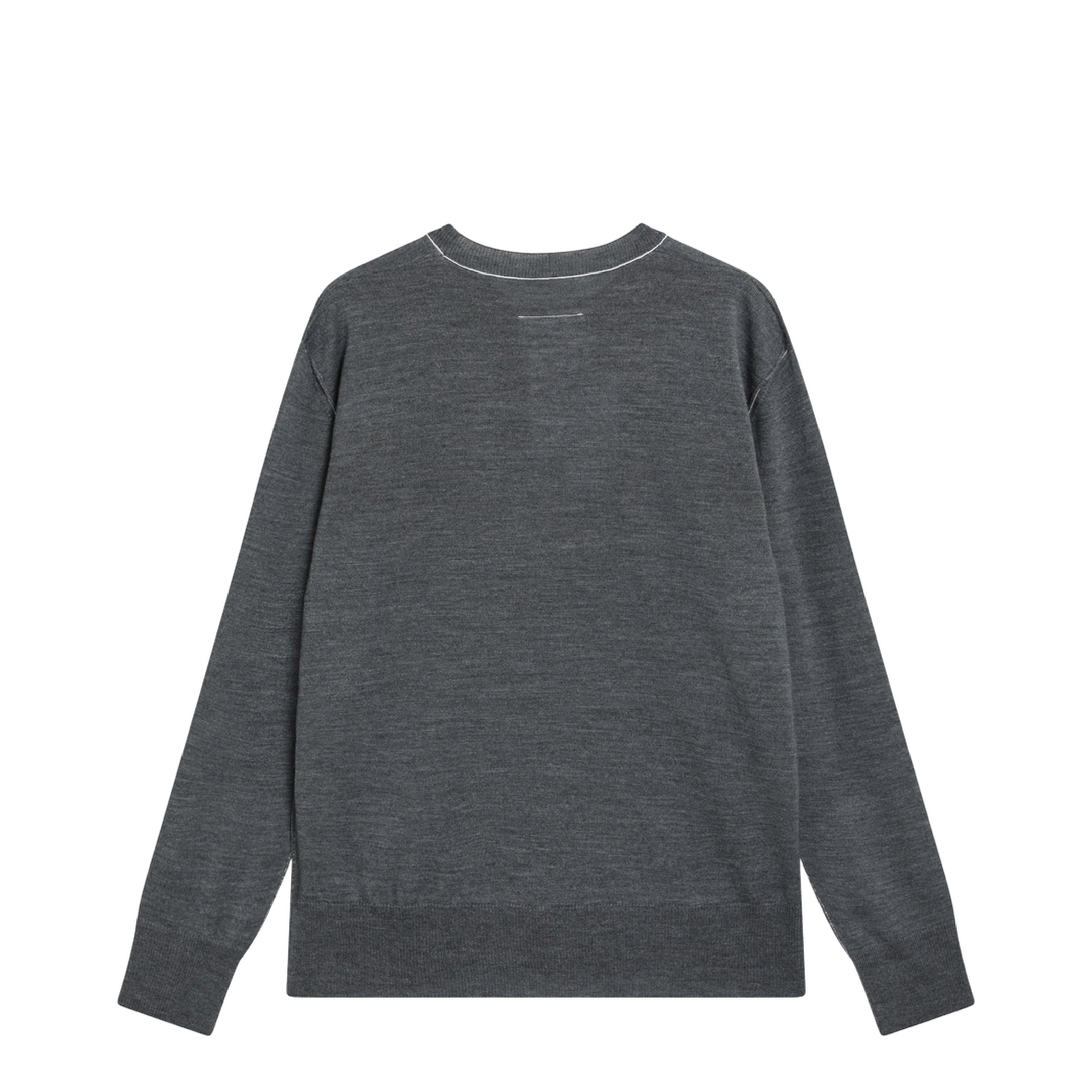 Grey Wool Sweater with Numeric Logo - Image 2