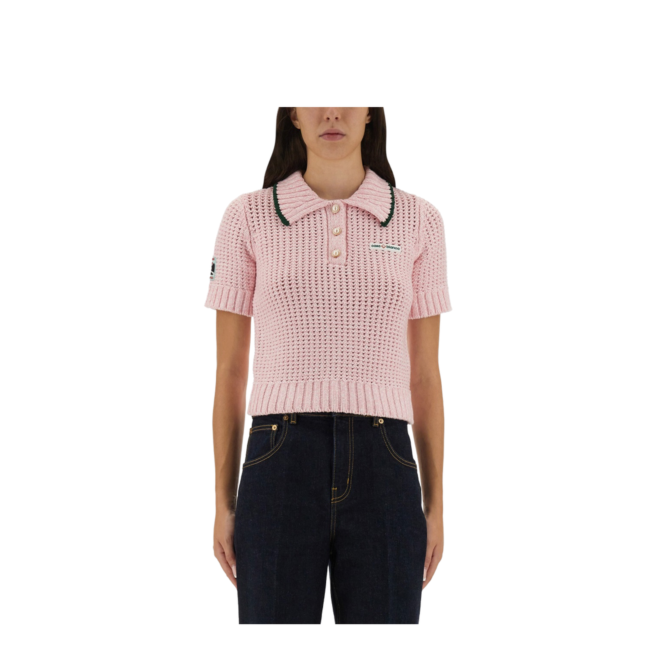 Cotton Mouliné Polo Shirt - Image 1