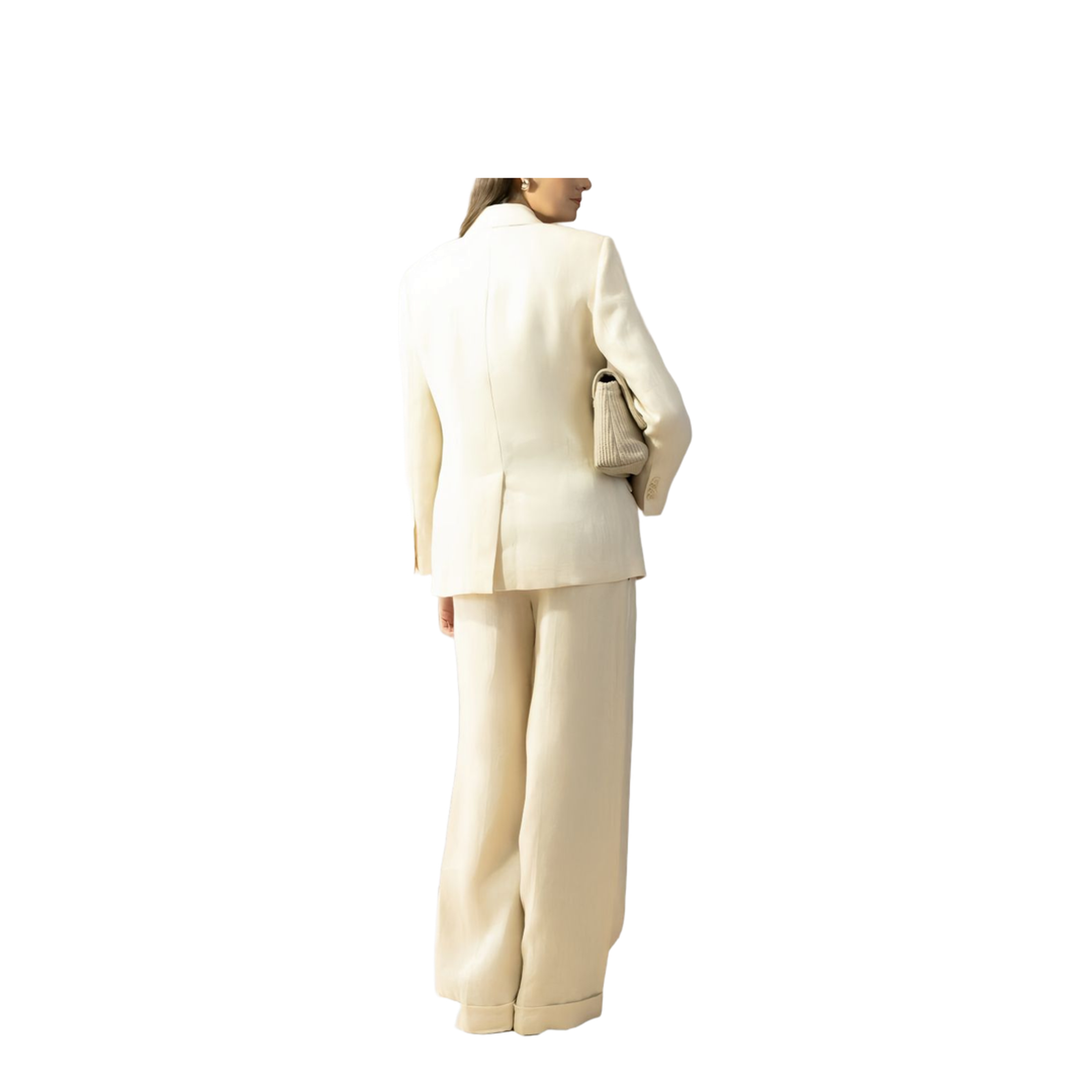 Women's Double-Breasted Blazer - Natural - Image 5