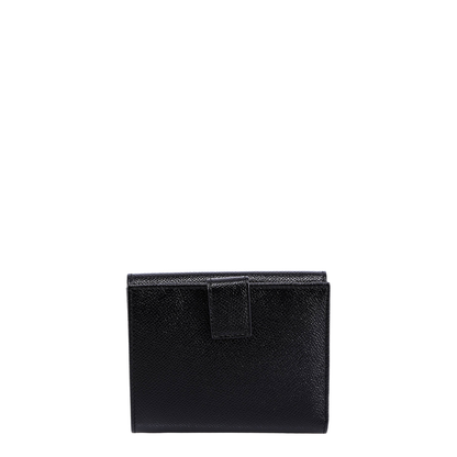 Hammered Leather Gold Gancini Compact Wallet - Image 2