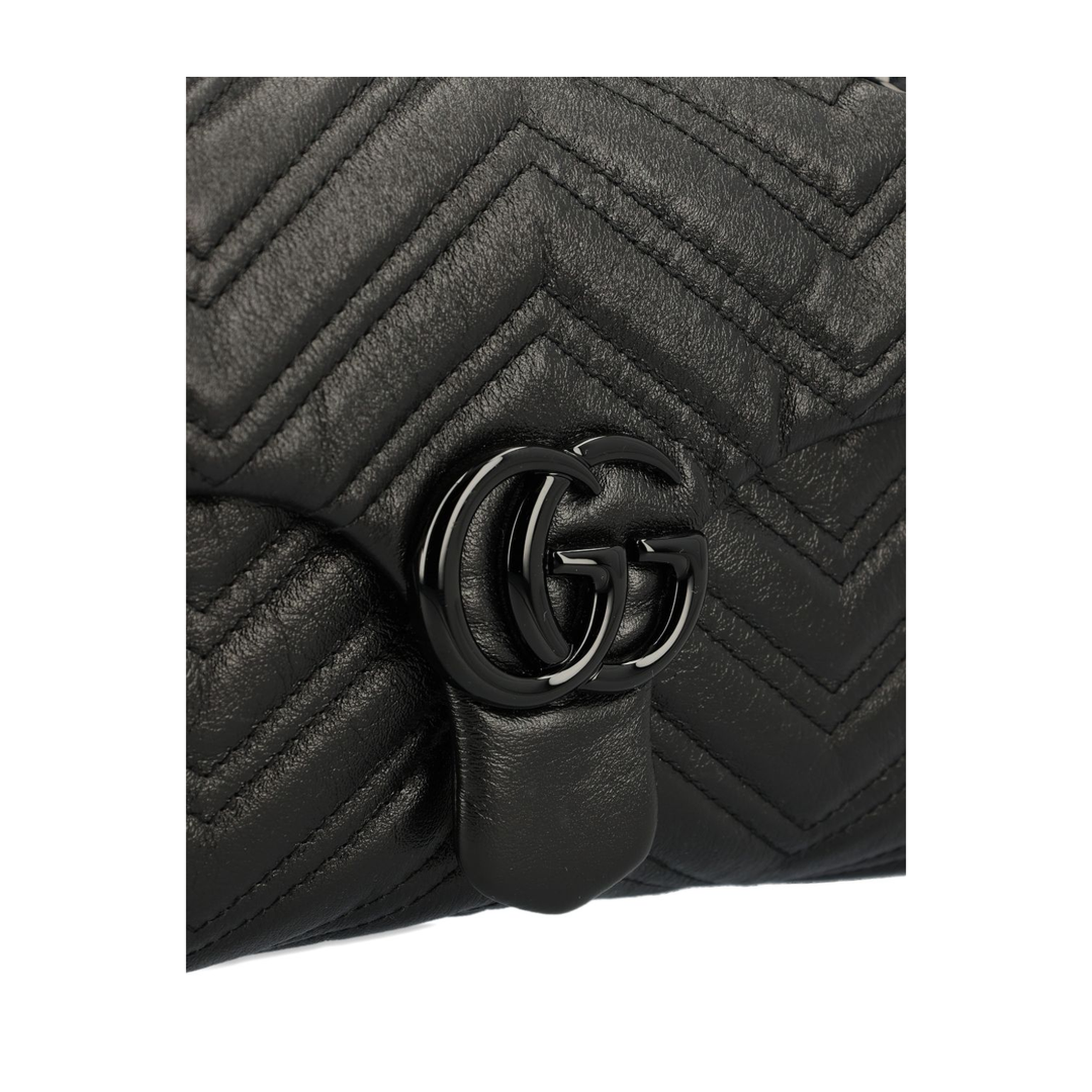 GG Marmont Small Matelassé Leather Shoulder Bag - Black - Image 4