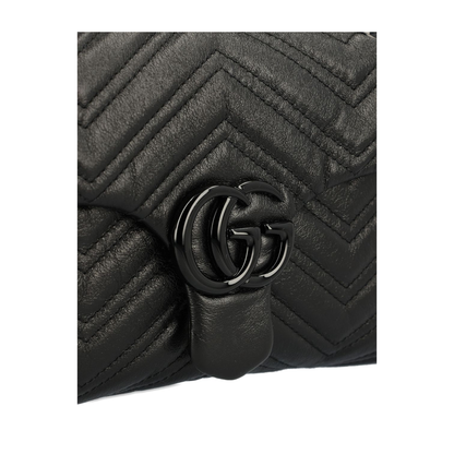 GG Marmont Small Matelassé Leather Shoulder Bag - Black - Image 4